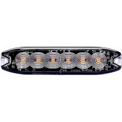 Kollane vilkur 6-LED'iga 12/24V 130x30x7mm