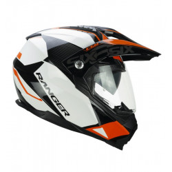Dual-Sport kiiver CGM Twin Ranger Bianco Arancione