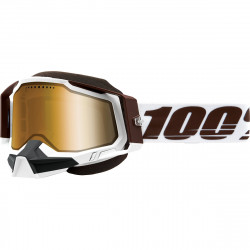 100% Racecraft 2 Snow lumesaani prillid White/Brown Gold Mirror lens