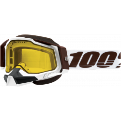 100% Racecraft 2 Snow lumesaani prillid White/Brown yellow lens