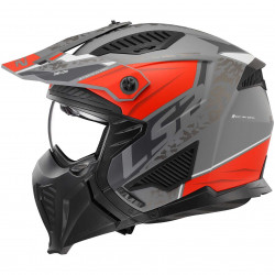 Eemaldatava lõuaga kiiver LS2 OF606 Drifter Devor Silver & Red