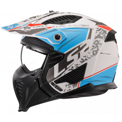 Eemaldatava lõuaga kiiver LS2 OF606 Drifter Devor White-Blue