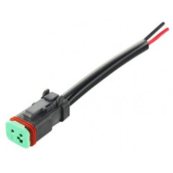 2-pin Deutsch pistik juhtmega, emased klemmid