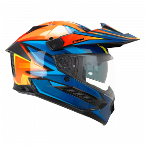 Dual-Sport kiiver CGM 366 Dual Beat Blu Arancione