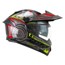 Dual-Sport kiiver CGM 366 Dual Tech Nero Rosso