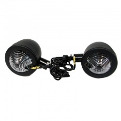 Highway Hawk Bullet Lights black with transparent Lens amber bulb